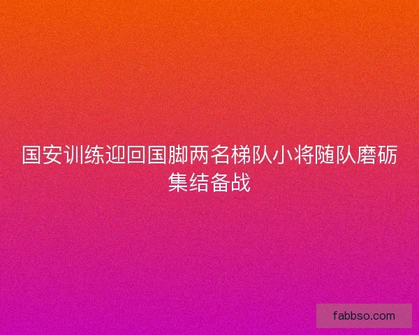 国安训练迎回国脚两名梯队小将随队磨砺集结备战